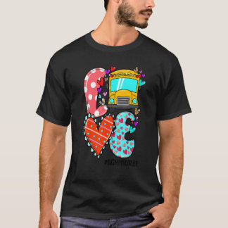 Camiseta LOVE Bus Monitor Life Leopard Heart Valentine's Da
