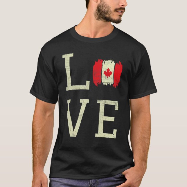 Camiseta Love Canada Day Maple Orgullosa Bandera canadiense (Anverso)