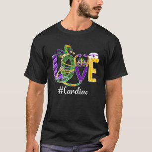 Camiseta LOVE Cardiac Nurse Leopard Mardi Gras Festival Cos