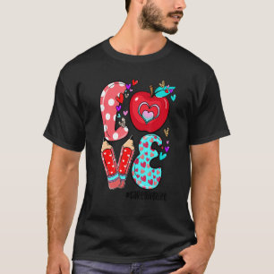 Camiseta LOVE Caregiver Life Leopard Heart El día de San Va