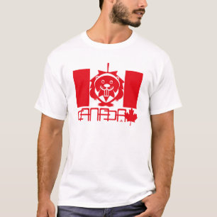 Camiseta LOVE Castor/ Maple Bandera Canada by Masanser