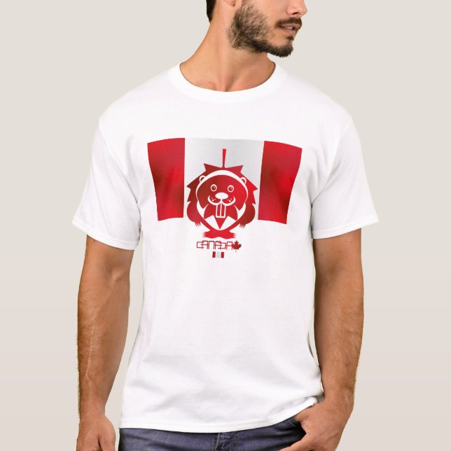 Camiseta  LOVE Castor/ Maple Bandera Canada by Masanser (Anverso)