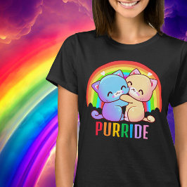 Camiseta Love Cats Rainbow Dark