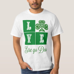 Camiseta Love Celtic Shamrock Hearts Ireland Motto