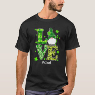 Camiseta Love Chef Gnome Leopard St Patrick's Day Irish Sha