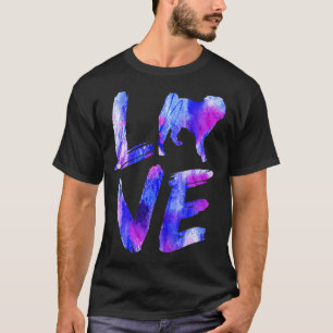Camiseta Love Chi Poo Watercolor Blue Dog Mom Dad