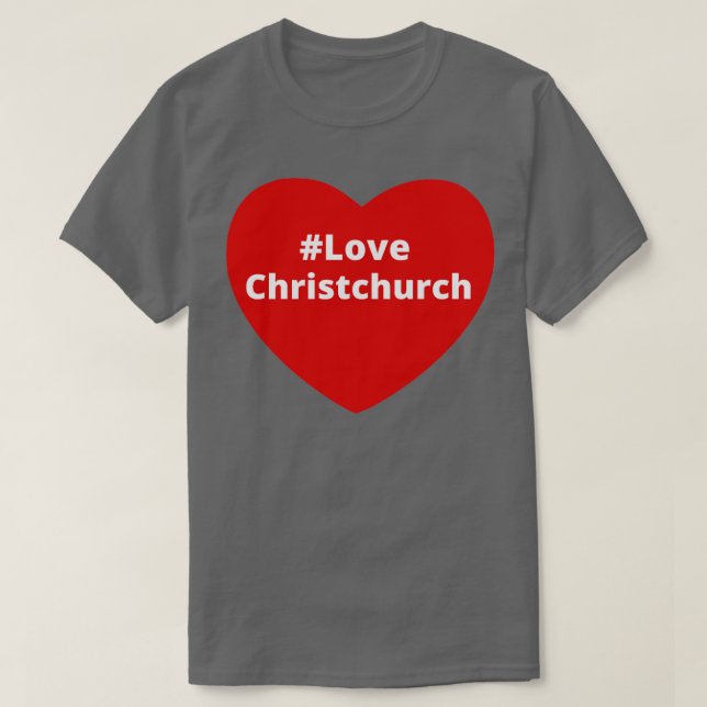 Camiseta Love Christchurch Hashtag Heart (Diseño del anverso)