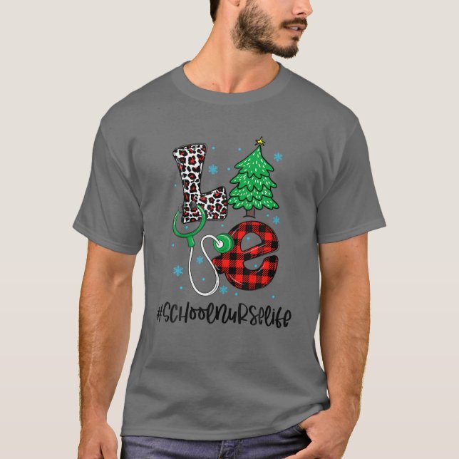 Camiseta LOVE Colegio Enfermera Enfermería de vida Leopardo (Anverso)