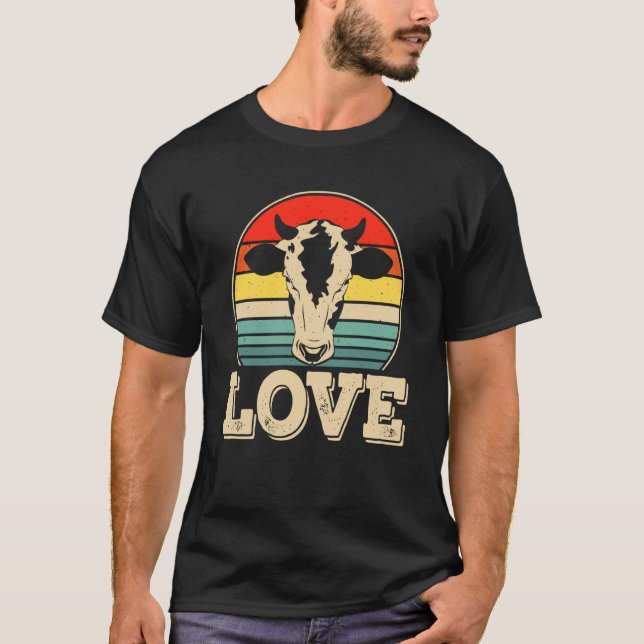 Camiseta Love Cow Retro Sunset (Anverso)