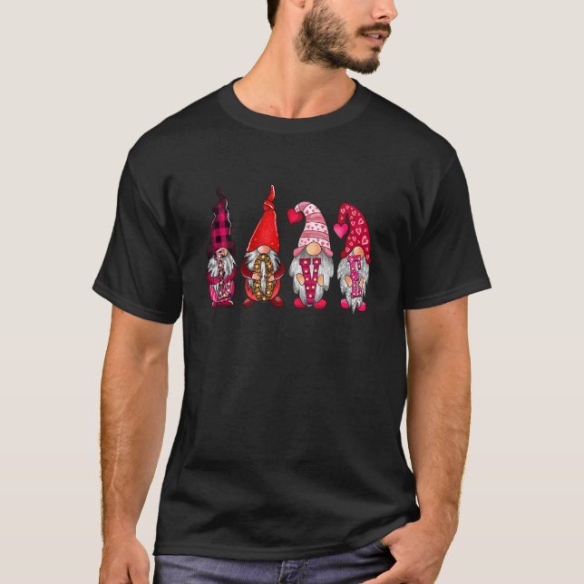 Camiseta Love Cute Gnomes Happy Valentines Day  Gnome (Anverso)