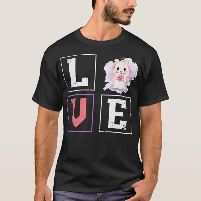 Camiseta Love Cute Hamster (Anverso)