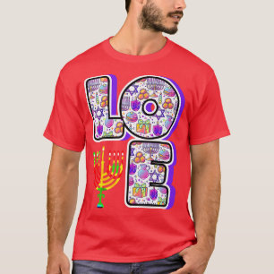 Camiseta Love Cute Hanukkah Chanukah Menorah Pajama Matchin