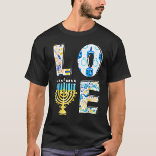 Camiseta Love Cute Hanukkah Chanukah Menorah Pajama Matchin