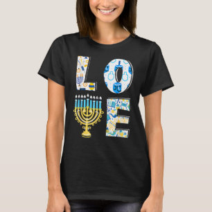 Camiseta Love Cute Hanukkah Chanukah Menorah Pajama Matchin