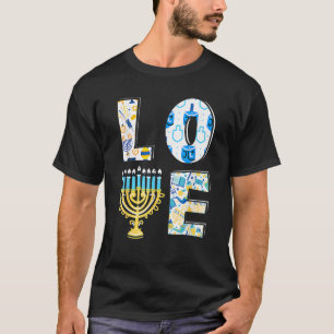 Camiseta Love Cute Hanukkah Chanukah Menorah Pajama Matchin