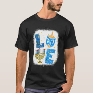 Camiseta LOVE Cute Hanukkah Decoraciones Dreidel Menorah Ch