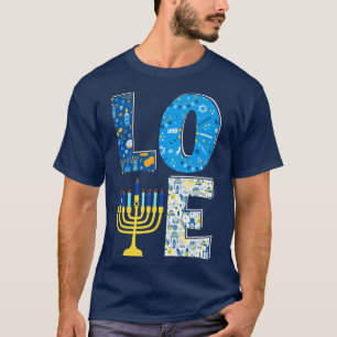 Camiseta Love Cute Hanukkah Decoration Menorah Pajama Match