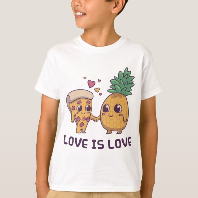 Camiseta Love Cute Pride Pizza (Anverso)