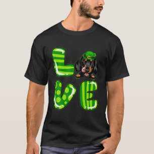 Camiseta Love Dachshund Lucky Clover Shamrock St Patrick