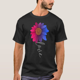 Camiseta Love Daisy Flower Bisexuality Flag Bisexual Lgbt P