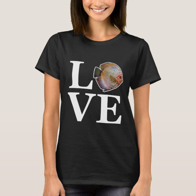 Camiseta Love Discus Fish Retro Fish Keeper Aquarium Hobby (Anverso)