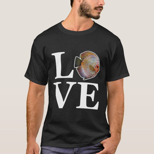 Camiseta Love Discus Fish Retro Fish Keeper Aquarium Hobby (Anverso)