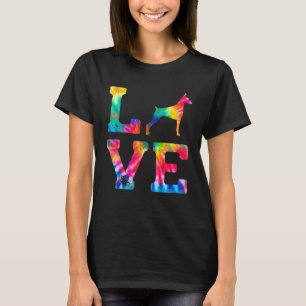 Camiseta Love Doberman Pinscher Tie Dye Dog Mom