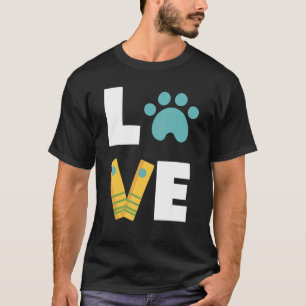 Camiseta Love Dog Paw Books Bookworm Reading Dog