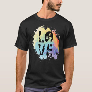 Camiseta Love Dog Paw Heart Love Color Painting For Dog