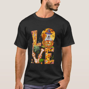 Camiseta Love Dogo Argentino Witch Pumpkin Scary Halloween