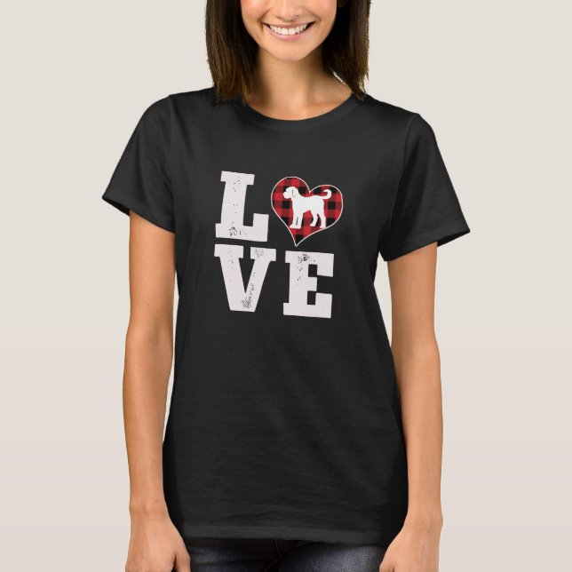 Camiseta Love Doodle Dog Lover Regalos Búfalo Plaid Dog Val (Anverso)