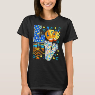 Camiseta LOVE Dreidel Menorah Chanukah Cute Hanukkah Pajama