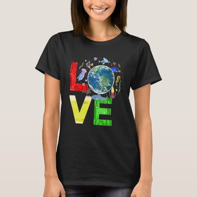 Camiseta Love Earth Day 2022 Planet Environmental Sea Anima (Anverso)