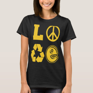 Camiseta LOVE Earth Day Peace Símbolo de reciclar Tea