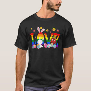 Camiseta Love Easter Day Lgbt Orgullo Flower Hung Bunn