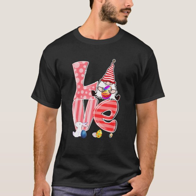 Camiseta Love Easter Gnome Egg Hunting Basket Gnomies (Anverso)