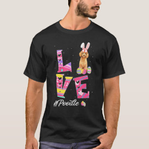 Camiseta Love Easter Poodle Bunny Ears Dog