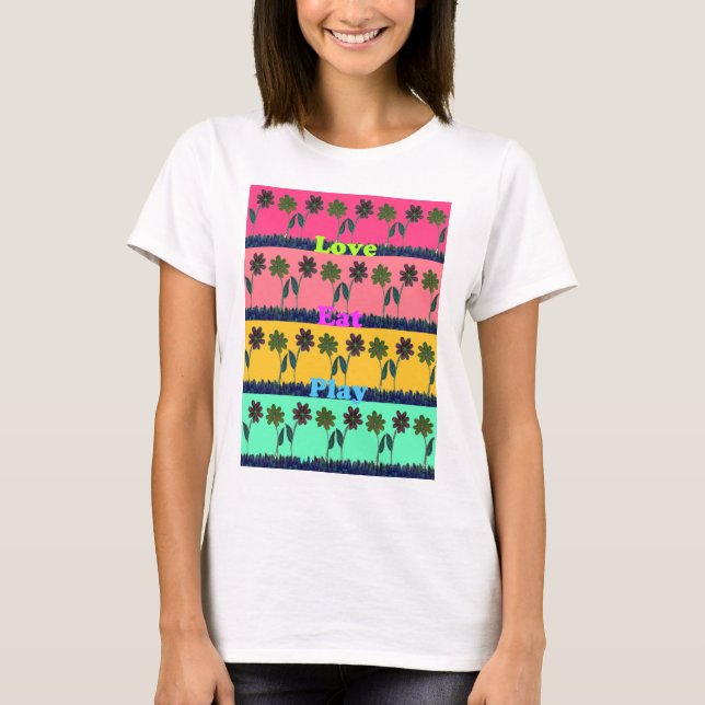 Camiseta Love Eat Play Art Print (Anverso)