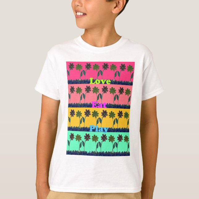 Camiseta Love Eat Play Art Print (Anverso)