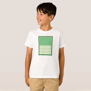 CAMISETA LOVE. EEUU / USA FLAG GREEN COLORS BY MASANSER