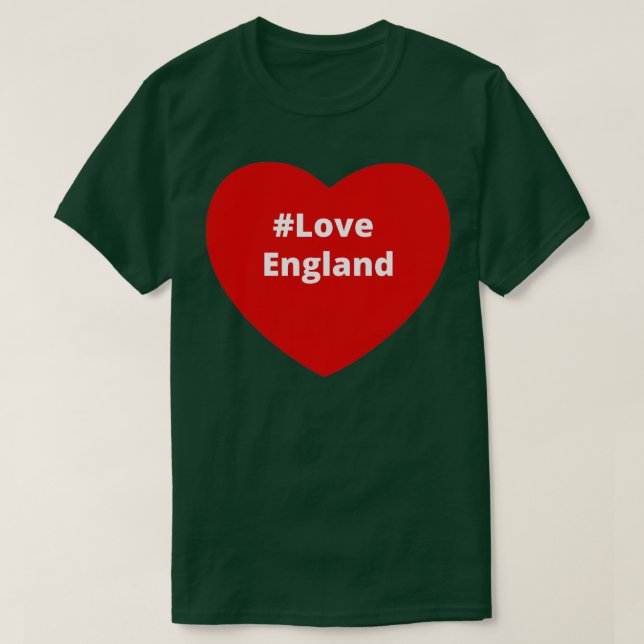 Camiseta Love England Hashtag Heart (Diseño del anverso)