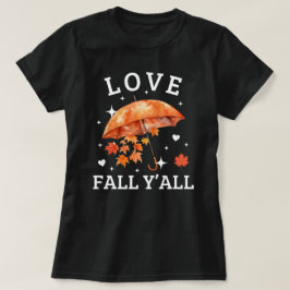 Camiseta Love Fall Y | Hojas otoñales | Caída Cuta