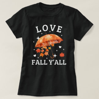 Camiseta Love Fall Y | Hojas otoñales | Caída Cuta