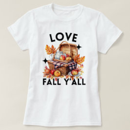 Camiseta Love Fall Y | Hojas otoñales | Caída Cuta