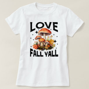 Camiseta Love Fall Y Hojas otoñales Caída Cuta