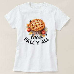 Camiseta Love Fall Y Hojas otoñales Caída Cuta