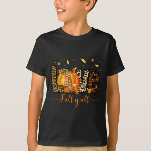 Camiseta Love Fall Y Pumpkin Leopard Fall Leaves Gracias