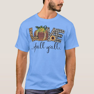 Camiseta Love Fall YAll Fall Autumn Season Leopard Pumpkin 