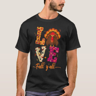 Camiseta Love Fall Y'All Leopard Fall Pumpkin Acción de Gra