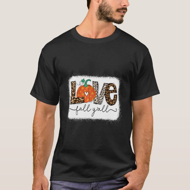 Camiseta Love Fall Y'All Otumason Leopard Print Pumpki (Anverso)
